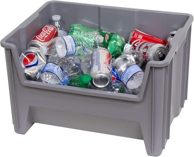 Akro-Mils 13017 Stak-N-Store Heavy Duty Stackable Open Front Plastic Storage Container Bin, (15" x 20" x 12-1/2"), Red, (3-Pack) - Image 6