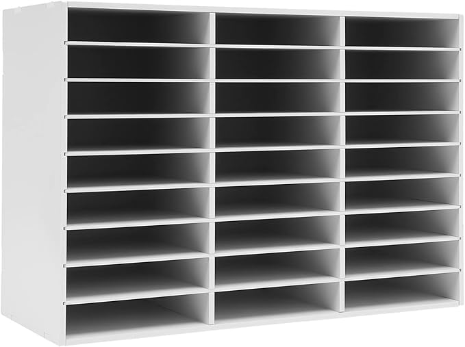 Literature Organizer 27 Slots Compartments Desktop File Sorter Mail Center Paper Storage Cabinet Home & Office Mailbox School Classroom Keepers by TuBaSaki