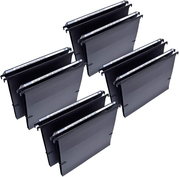 Ultimate Office MagniFile 1/2" Box-Bottom Hanging File Folders, Set 8 Black | Extra-capacity letter size + bungee for bulky files. 11" Magnified Lens DOUBLES The Size of File Titles to FIND FILES FAST. by UltimateOffice