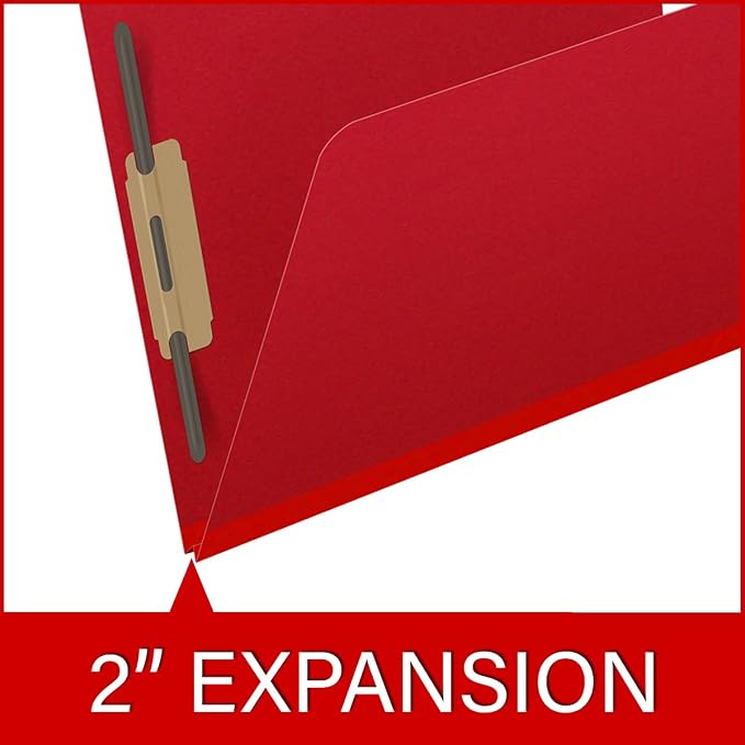 25 Pt. Pressboard Classification Folders, 2/5 Cut ROC Top Tab, Letter Size, No Dividers, Deep Red (Box of 25) - Image 7