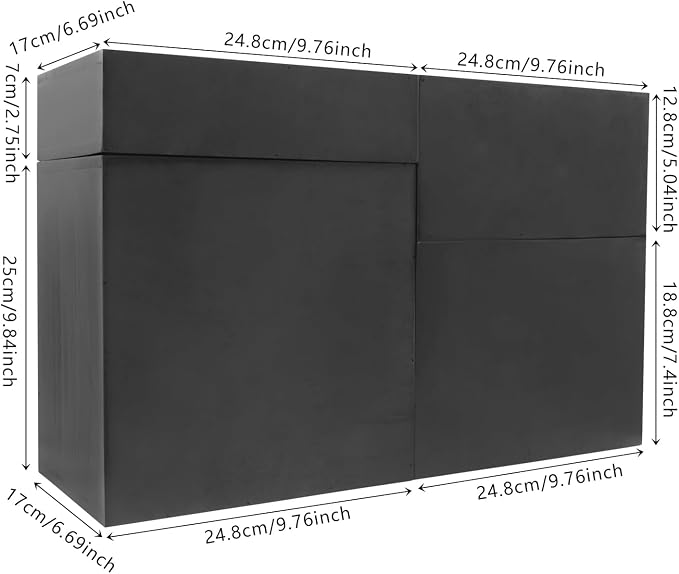 4-Piece Wood Drawer Cabinet Set, Desktop Storage Organizers, 10-Drawer Tabletop Storage Organizer, Desktop Wood Stackable Drawer Cabinet for Home Office Dormitory(Black) - Image 3
