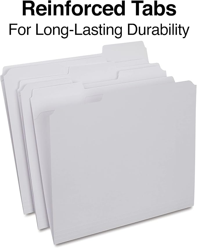Staples File Folder, Letter Size, White, Reinforced 3‑Tab Design for Long‑Term Filing, 200/Carton - Image 3