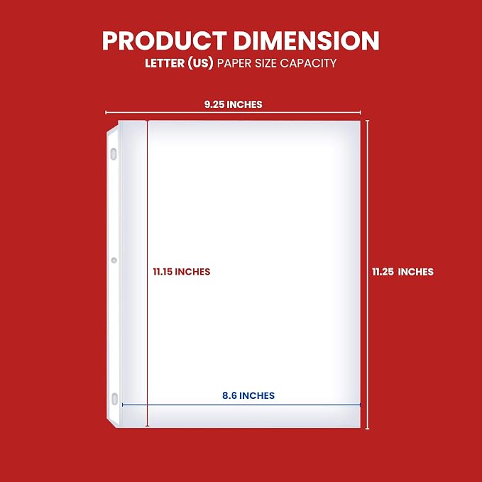 OfficeWerks Clear Sheet Protectors 8.5x11 for 3 Ring Binder, 35 Micron Plastic Sleeves, Top Loading, Reinforced Holes, Archival Safe, Durable Page Protectors for Documents and Binders (500) - Image 4