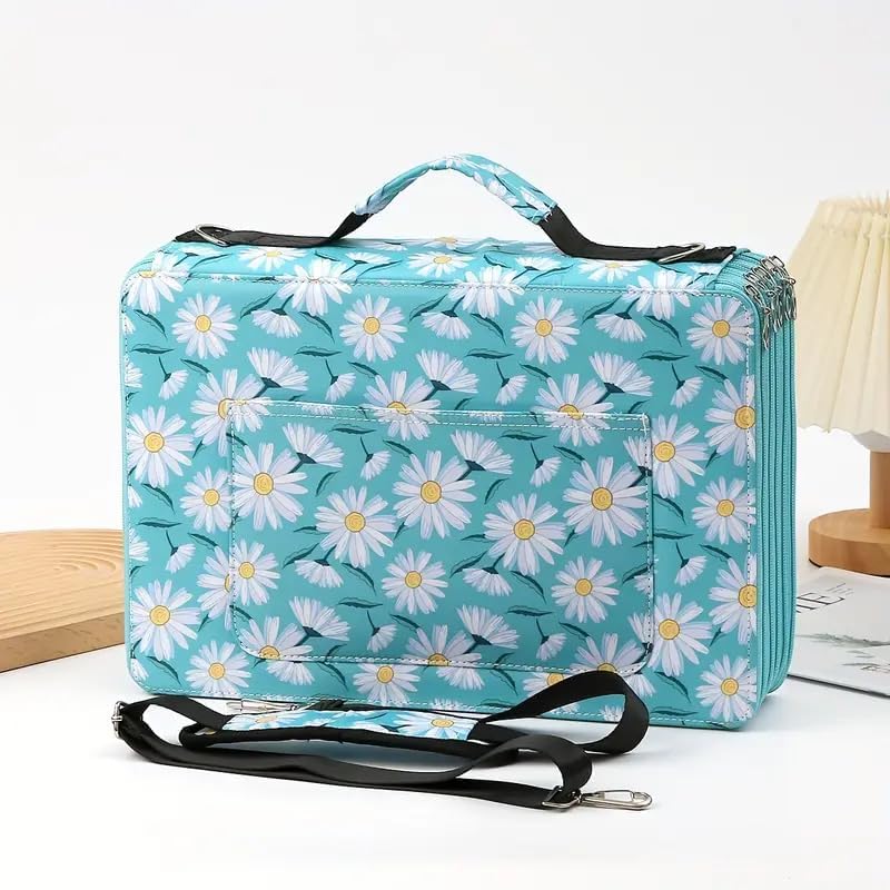 600-Slot Colored Pencil Case, 5-Layer Zipper with Shoulder strap and Handle by Lbxgap
