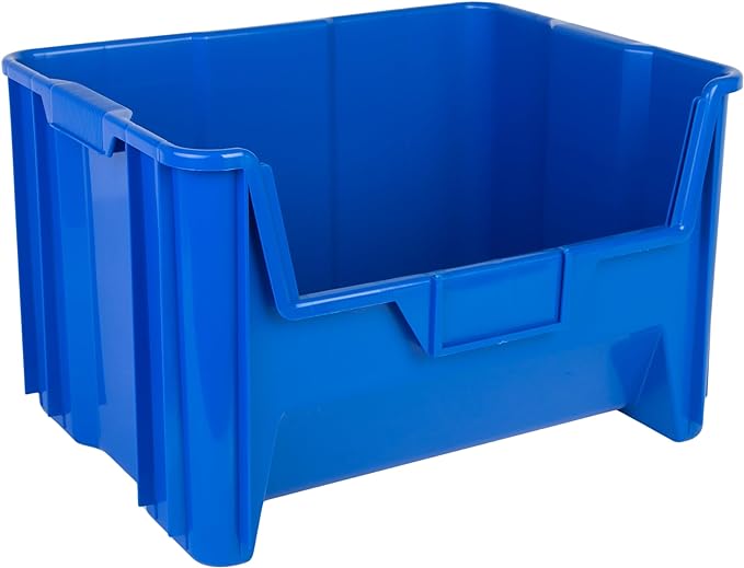 HE HUDSON EXCHANGE 20" x 15" x 12.5" (3 Pack) Plastic Giant Stackable Hopper Bin, Blue by HudsonExchange