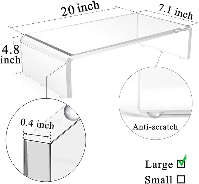 Anti-Cat keyboard cover, laptop keyboard covers cat proof, clear keyboard protector, PC Desk Stand for Keyboard Storage acrylic Monitor Stand Riser and Laptop Stand Riser (20"/7.1"/4.8") - Image 3