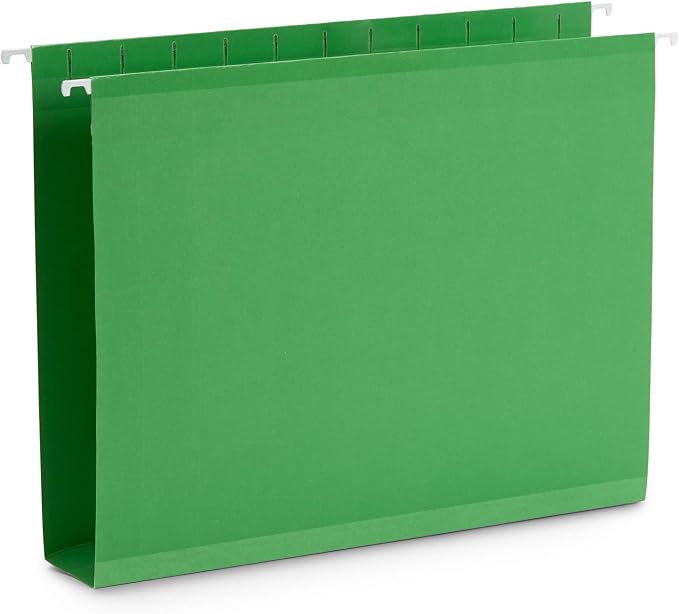 Blue Summit Supplies 50 Expandable Hanging File Folders, 2", Assorted | Letter size, 11pt, 2 in expansion, reinforced, tabs included, for bulky files, charts, and manuals - Image 7