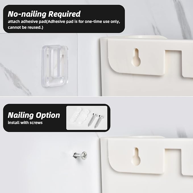 Jomola No Drilling Wall Mount File Holder - Mail Organizer with Adhesive Pad, Off-White (1 Count) - Image 3