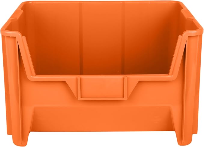 HE HUDSON EXCHANGE 20" x 15" x 12.5" (54 Pack) Plastic Giant Stackable Hopper Bin, Orange - Image 4