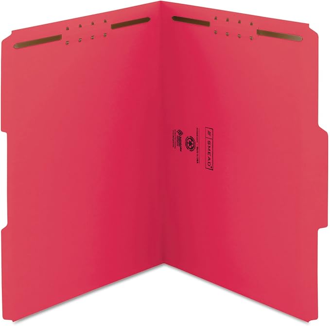 Pendaflex Fastener Folders, 2 Fasteners, Letter Size, Red, 1/3 Cut Tabs in Left, Right, Center Positions, 50 per Box (22740), Specialty - Image 7