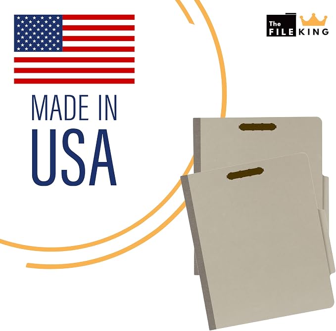The File King - Pressboard Classification Partition File Folder - Letter Size - Top Tab with Dividers and Fasteners for Filing Cabinets and Drawers - Box of 10 - Image 5