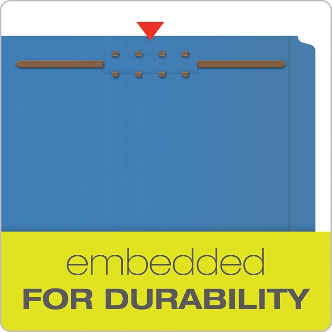 Pendaflex Fastener Folders, 2 Fasteners, Letter Size, Blue, 1/3 Cut Tabs in Left, Right, Center Positions, 50 per Box (22040GW) (Pack of 5) - Image 3