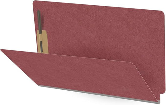 Ecom Folders End Tab Pressboard File Folders | Legal Size 25 Pt Stock with 2" Tyvek Expansion | Full Cut Tabs for Medical Charts, Legal Documents & Office Records | Dark Red, Box of 25 by Ecom+Folders