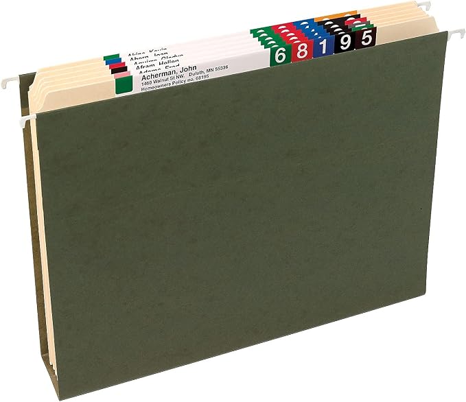 Smead Hanging File Folder with Tab, 1/3-Cut Adjustable Tab, Legal Size, Standard Green, 25 per Box (3-Inch Expansion, Legal) - Image 9