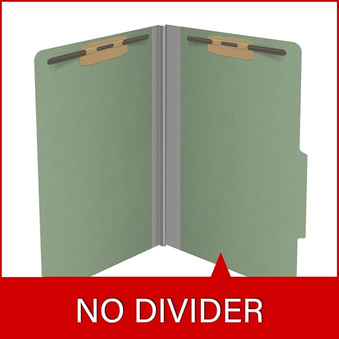 Top Tab Pressboard Folders, Legal Size, 2" exp, Fasteners Pos #1 & #3, Green (Box of 25) - Image 8