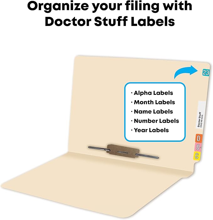 Manila File Folders, Doctor Stuff, Manila Letter Size Reinforced End Tab Folders with 2” Bonded Fastener on Inside Back in Position 5, 14 pt Manila Stock, Carton of 250 - Image 4