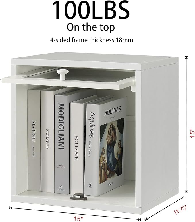 FUSUNBAO Magic DIY Cube Storage Organizer Stackable Cubes for Home Books Clothes Toy-Modular Cubby Storage System-Office Cubical-Bookcase Closet(Pure White-Washed, Glass Door Cube) - Image 3