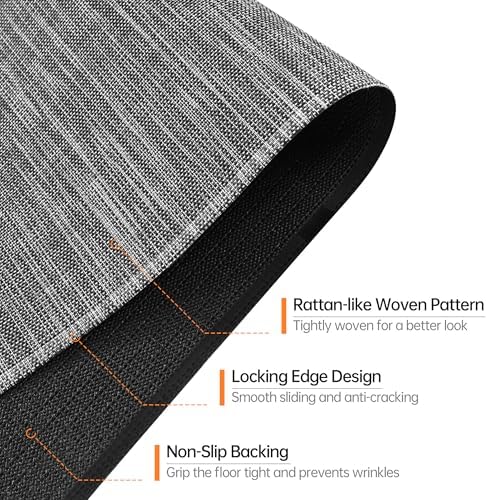 Office Chair Mat, 45" x 53" Computer Chair Mat for Hardwood Floor, Non-Curve Anti Slip Hard Floor Protector for Rolling Chair, PVC Mat Desk Rug for Home Office - Image 3