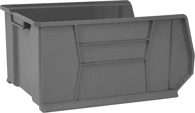 Akro-Mils 30289 Super-Size AkroBins Plastic Storage Bins, Space-Saving Stackable Bins for Garage, Classroom, Warehouse Organization, 24" L x 18" W x 12" H, Grey, 1-Pack - Image 9