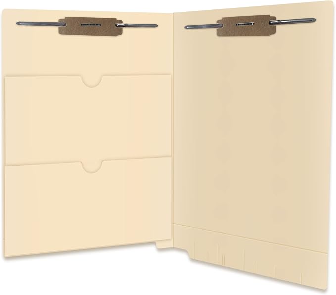 Pocket File Folders, Doctor Stuff, Reinforced End Tab Folder with Double Pocket on Inside, Two Fasteners in Position 1 & 3, 11 pt Manila Stock, Box of 50 - Image 4
