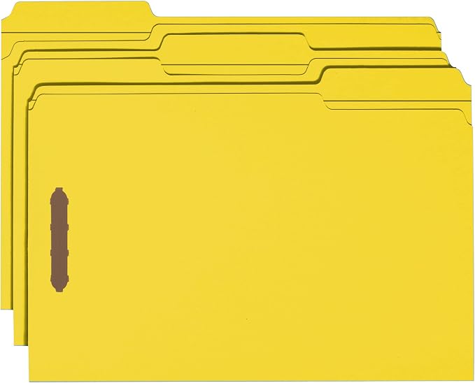 Smead Fastener File Folder, 2 Fasteners, Reinforced 1/3-Cut Tab, Legal Size, Yellow, 50 per Box (17940) (Pack of 1) - Image 9