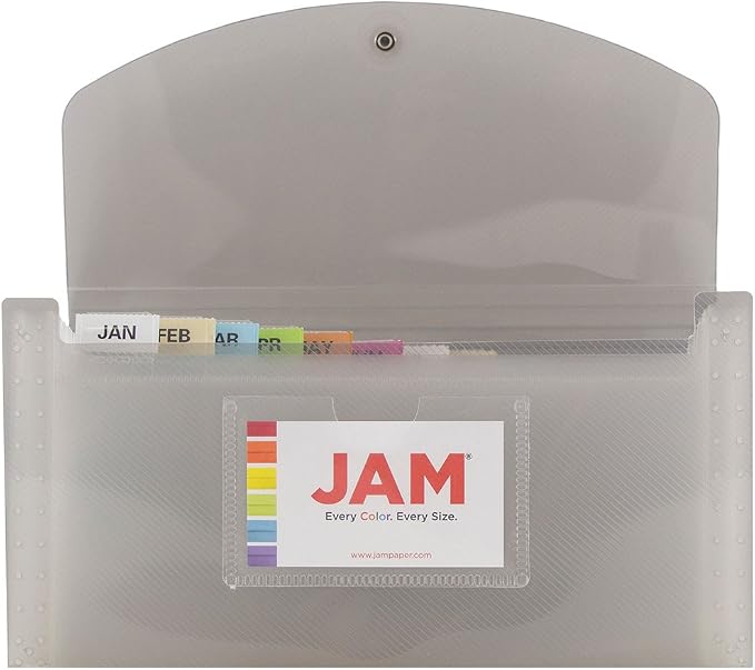 JAM PAPER Accordion Folders - 13 Pocket Plastic Expanding File - Check Size - 5 x 10 1/2 - Smoke Grey - 2/Pack - Image 4