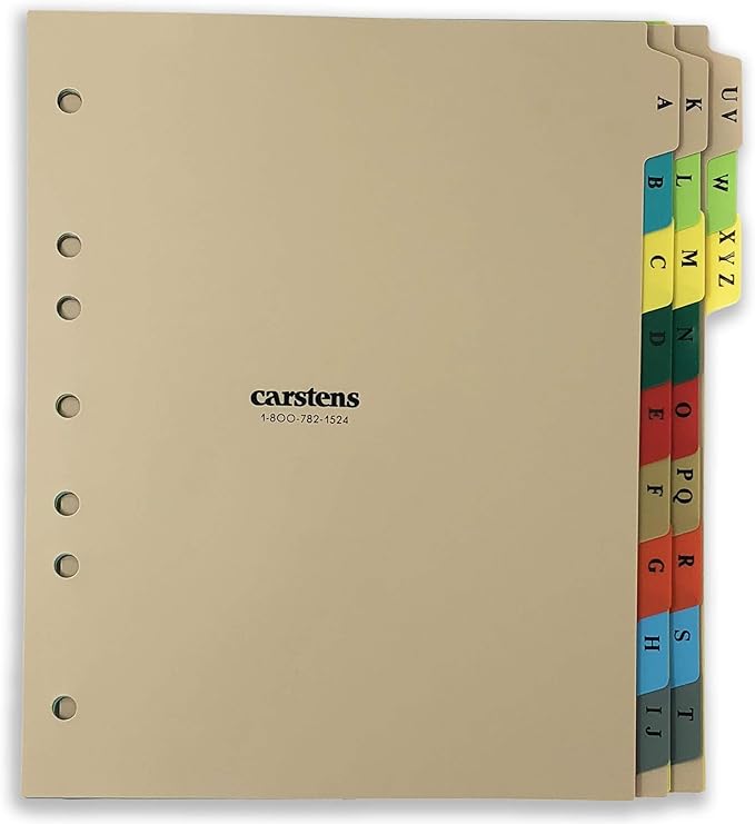 Plastic Alphabet Divider Set, 21-Tab, Multi-Color, 1 Set | Heavy Duty, for Side-Opening 3-Ring Binders, 1614-00 - Image 5