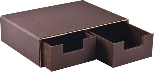 Stackable Desk Drawer Organizer,Dressing table organizer for Jewelry/Cosmetics,Coffee Maker Display holder and Storage Box for Home office,Brown by XNONE