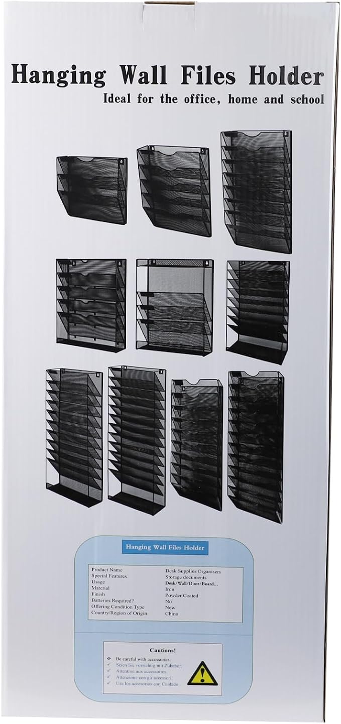 Wall Mounted File Organiser A7 Mesh in Hanging Wall File Holder Mail Organiser - Image 4