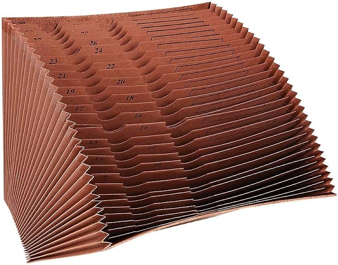 Staples Letha‑Tone Expanding File, 1–31 Numerical Index, Letter Size, Brown Redrope Construction - Image 3