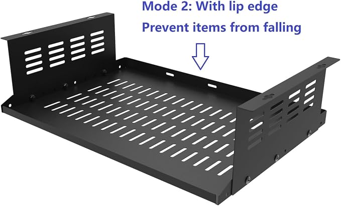 17" Under Desk Computer Mount for Small Form Factor Computers | SFF and PCs Mount Compatible with Laptop PlayStation 4 PS4 Slim PS4 Pro Gaming, Usage Space 17.3" W x4"H x 12" D (4inch High) - Image 2