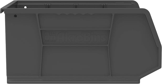 Akro-Mils 30250 AkroBins Plastic Storage Bins, 15"x16"x7", Black, 6-Pack | Space-Saving Stackable Bins for Garage, Pantry, Craft Organization - Image 2