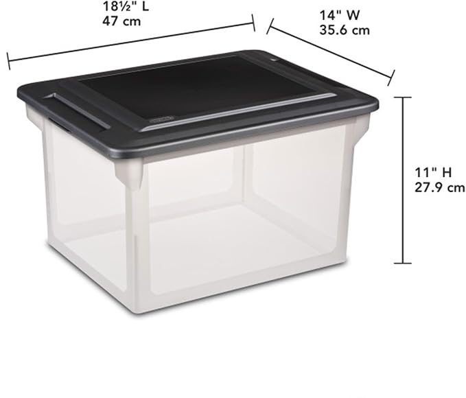 Sterilite File Box Tote with Lids for Letter and Legal Folders, 8-Pack | Stackable Plastic Document Storage and Paper Organizer for Home, Office, Desk, and Dorm Organization - Image 2