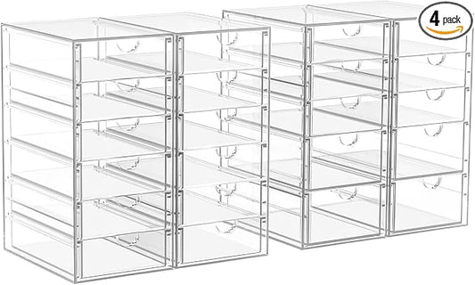 ARSTPEOE 22-Drawer Acrylic Storage & Makeup Organizer for Desk, Bath | Smooth-glide drawers, clear acrylic, stackable, dustproof, wipe-clean, for lipsticks, lip glosses, blushes, pen by ARSTPEOENeatChic
