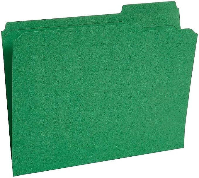 Staples Reinforced Colored File Folders, Letter Size, 3‑Tab Design, Green, Heavy‑Duty Construction, 100/Box - Image 3