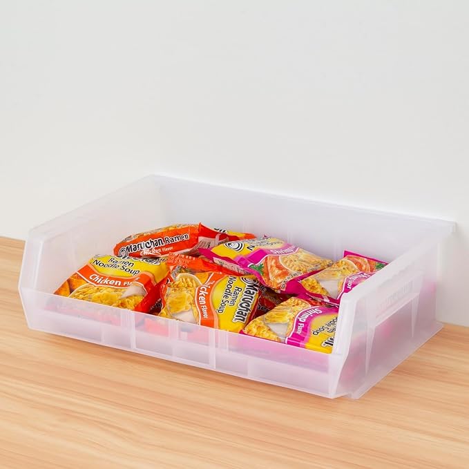 Akro-Mils 30255 AkroBins Plastic Storage Bins, 11"x16"x5", Clear, 6-Pack | Space-Saving Stackable Bins for Garage, Pantry, Craft Organization - Image 7