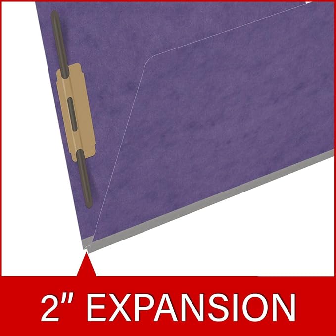 25 Pt. Pressboard Classification Folders, Full Cut End Tab, Letter Size, No Dividers, Purple (Box of 25) - Image 7