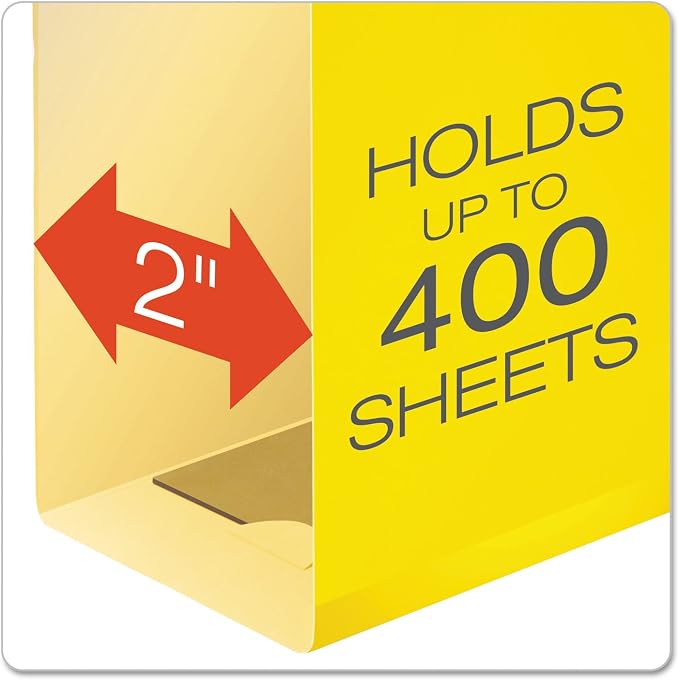 Pendaflex Extra Capacity Reinforced Hanging Folders, 2", Legal Size, Yellow, 1/5 Cut, 25/BX (4153x2 YEL) - Image 2