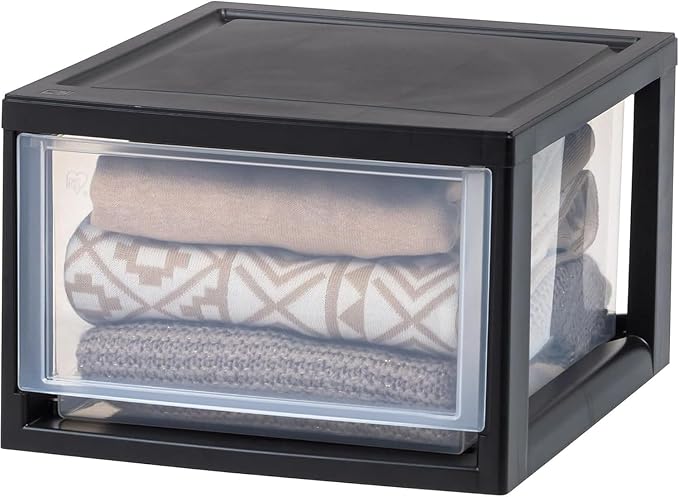 IRIS USA 3-Pack, 14.5 Qt. Stacking Drawer Storage Organizer, Black | Store shoes, clothing, accessories, and household essentials around your home with organized storage for everyday needs - Image 5