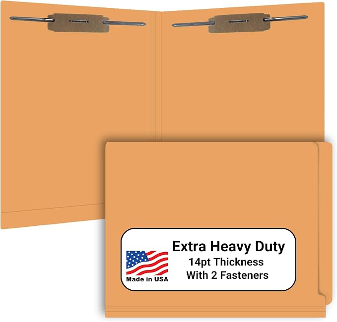 Goldenrod File Folders, Doctor Stuff, Letter Size Reinforced End Tab Folder with 2" Bonded Fastener on Inside Front and Back, 14 pt Stock, Carton of 250 by DoctorStuff