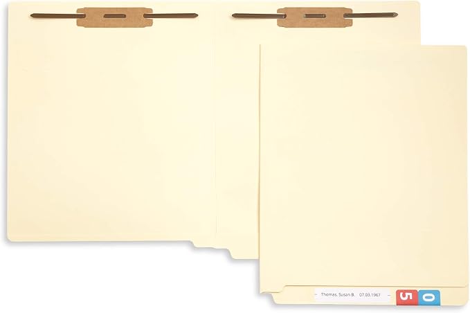 Blue Summit Supplies 50 End Tab Fastener File Folders, Heavy Duty, Manila | Heavy-duty 14pt, reinforced end tab, letter size, 2 prong bonded fasteners, for reports, files, and office records - Image 4