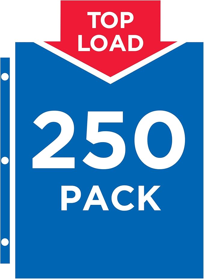 Avery® Diamond Clear Heavyweight Sheet Protectors, Easy Load, 250 Document Protectors (76006) | Top Loading Design | Polypropylene Construction | Prepunched Binder Holes | Archival Safe Storage | Nonstick Finish - Image 7