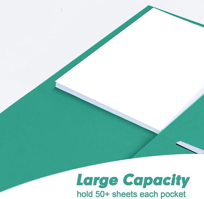 Two Pocket Folders, RAZCC 125 Pack 2 Pocket Folders Fit Letter Size Paper, Paper Folders with Pockets for School Office Business Home (Assorted 5 Colors) - Image 5