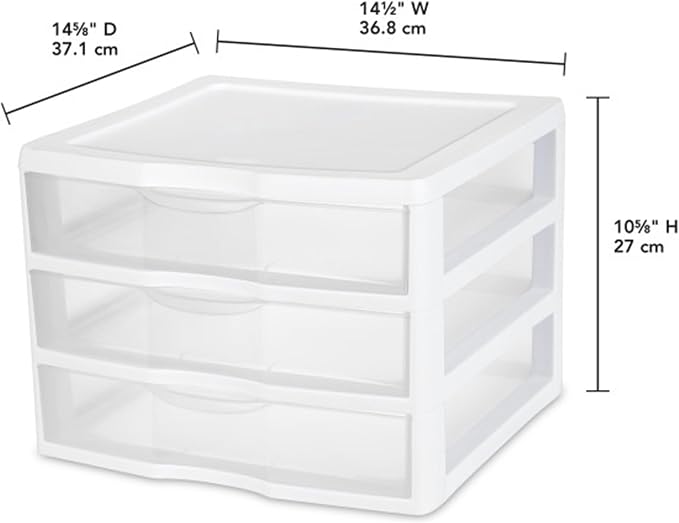 Sterilite Wide 3-Drawer Storage Unit for Bedroom and Dresser, 6-Pack | Organizing Plastic Storage Drawers and Containers for Home, Office, Desk, Clothes, Kitchen, and Pantry - Image 3