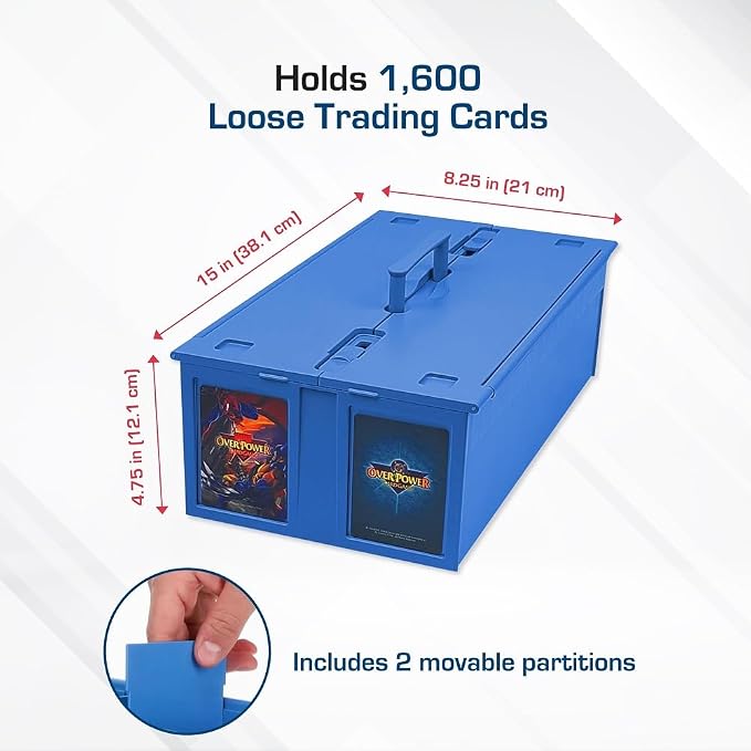 BCW Collectible Card Bin – (Single, Blue) | Holds up to 1600 Cards | Plastic Storage Box for Pokémon, MTG & Sports Cards - Image 3