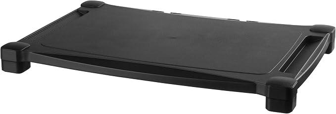 Kantek Extra Wide Single Level Height-Adjustable Monitor/Laptop Stand, 20-Inch Wide x 13.25-Inch Deep x 3 to 6.5-Inch High, Black (MS500) by Kantek