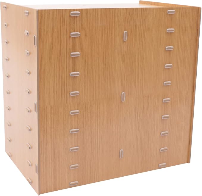Desktop Organizer, Vertical Desktop Sorter, Literature Organizer Sorter Paper Organizer Storage File Sorter Mail Center Magazine Holder, Classroom Mailbox Paper Storage (18 Compartment-Brown), Blue - Image 6