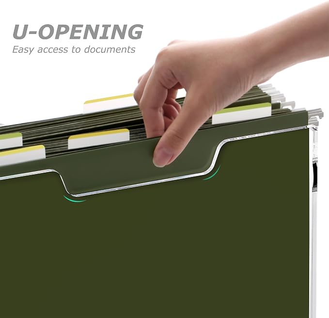 DINGHUO Acrylic Hanging File Organizer Box with Handles | Letter Size Clear File Folder Organizer, Portable File Holder for Desk Home Office School - Image 5