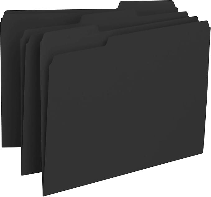 Smead File Folders with Reinforced Tabs, Letter Size, 100 per Box + Smead Interior File Folders, Letter Size, Black, 100 per Box - Image 5