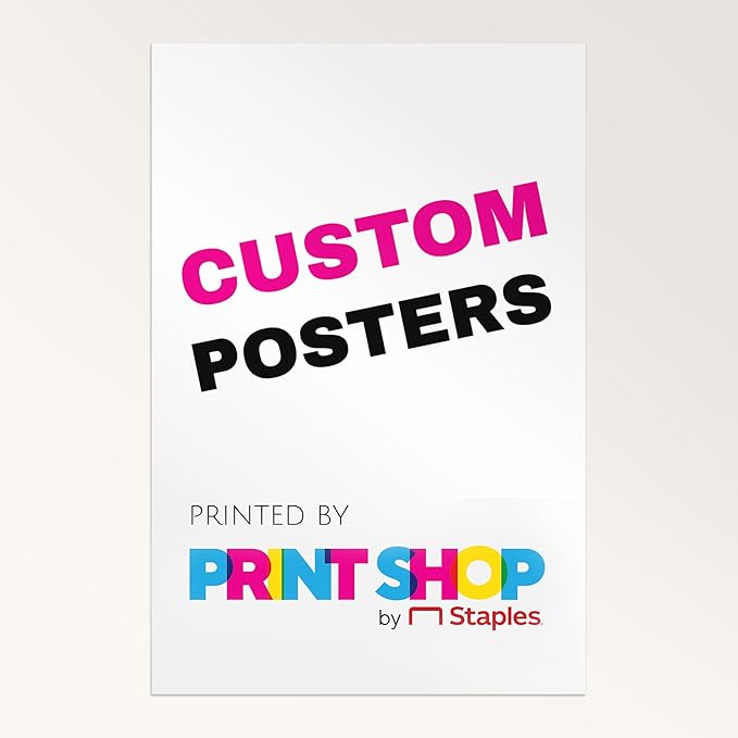 STAPLES - Personalized Semi-Gloss Poster - 24W" x 36L" Custom Print - Ideal for Home or Office Décor (Dark)